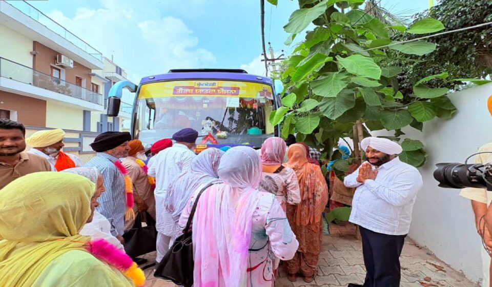 Senior pilgrims from Bari village in Mohali depart under the Chief Minister Tirath Yatra Scheme