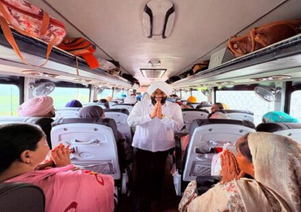 Senior pilgrims depart from Dhelpur village in Mohali under the Chief Minister Tirath Yatra Scheme