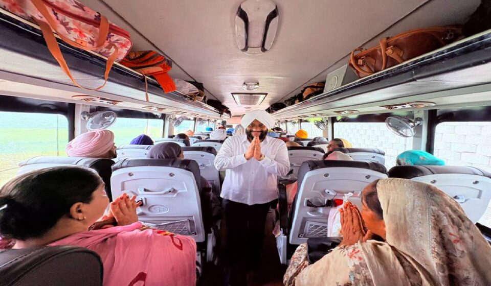 Senior pilgrims depart from Dhelpur village in Mohali under the Chief Minister Tirath Yatra Scheme