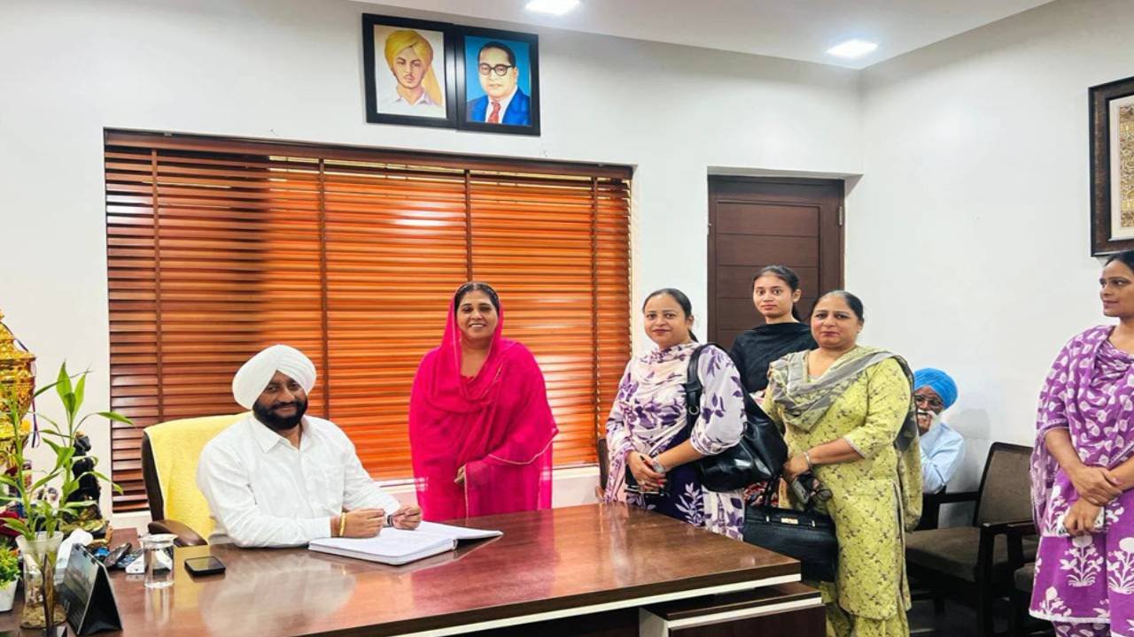 MLA Kulwant Singh meets residents from different areas of Mohali constituency and listens to their concerns at his office.