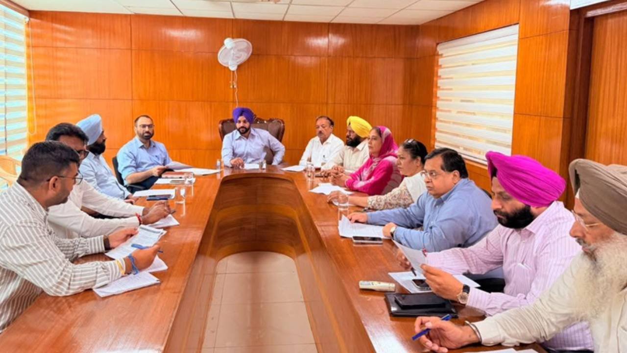 Mayor Sarabjeet Singh Samana listening to residents from different wards of Mohali at his office