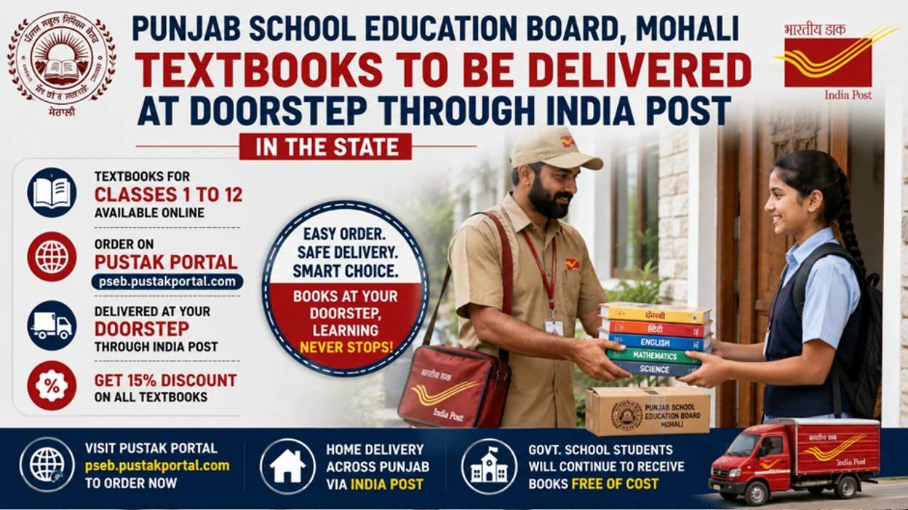 PSEB textbooks being delivered to students through India Post in Punjab.