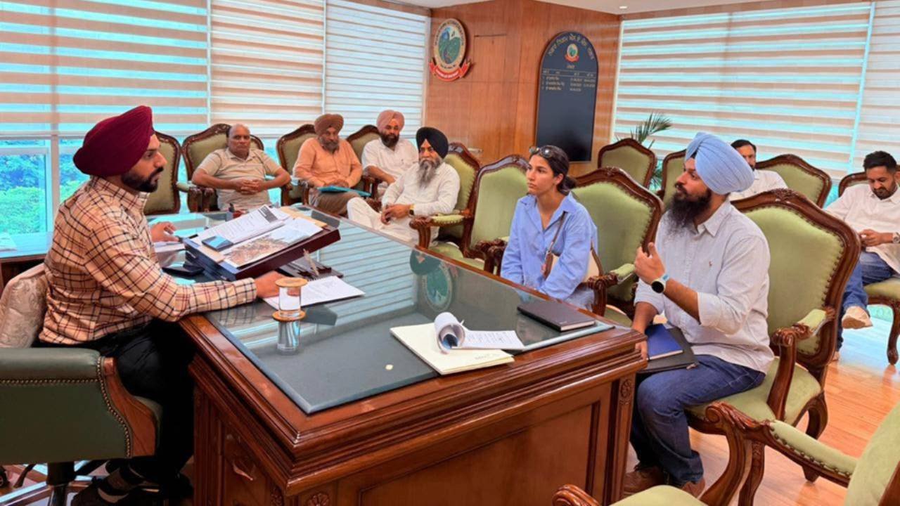 Mayor Sarabjeet Singh Samana meets residents from different wards of Mohali at his office and listens to their civic concerns