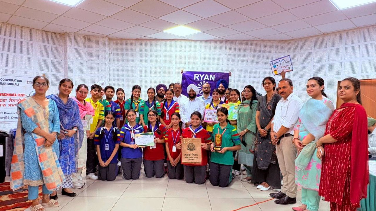Swachhata Hi Sewa cleanliness rally in Mohali with schoolchildren and staff